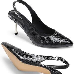DREAM PAIRS Women's Heels Slingback Stiletto Pumps Shoes Closed Toe Kitten NWT